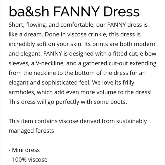 Ba&sh Fanny Mini Dress Size 1 (US S) Shirred Chiffon Paisley Print V Neck NEW! - Picture 9 of 9